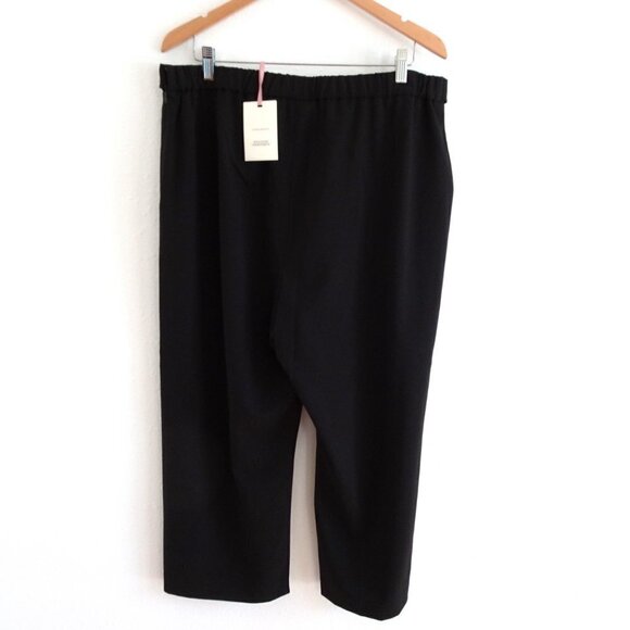 Alex Marie Cropped Pants Size 16 Black Elastic Waist Belted - Picture 4 of 7